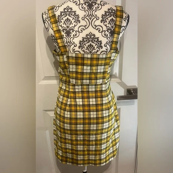 H&M Yellow and Black Plaid Mini Dress - Picture 3 of 4